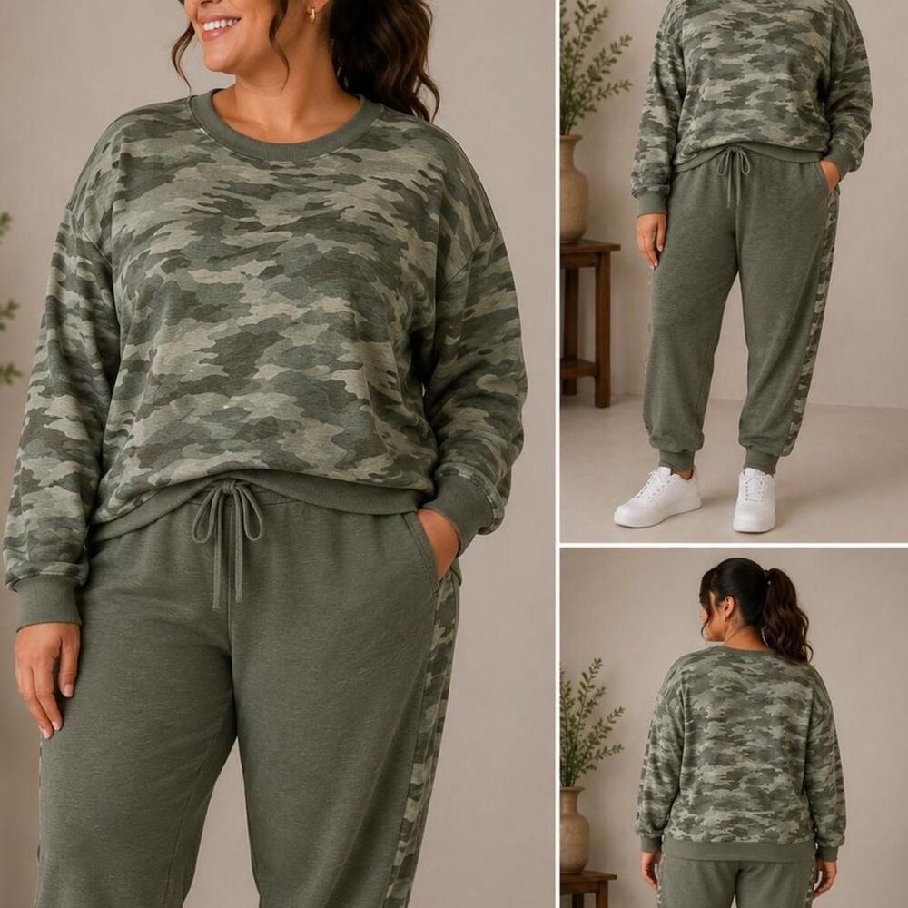 Splendid Women's Green and Khaki Pajamas